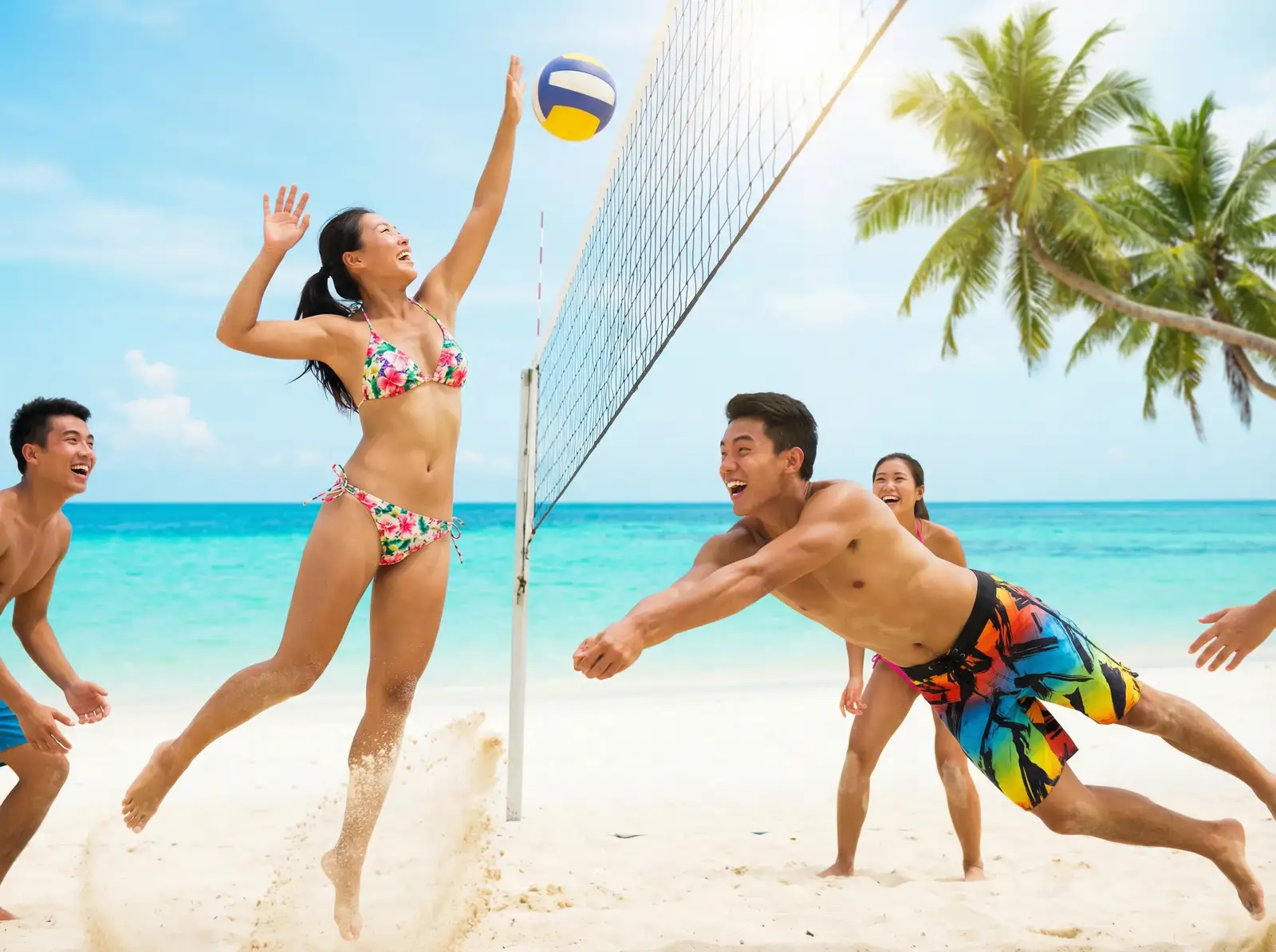 爱情岛-论坛聚集地|在线论坛|会员专区|爱情岛 嘉宾们在海角沙滩上进行趣味运动